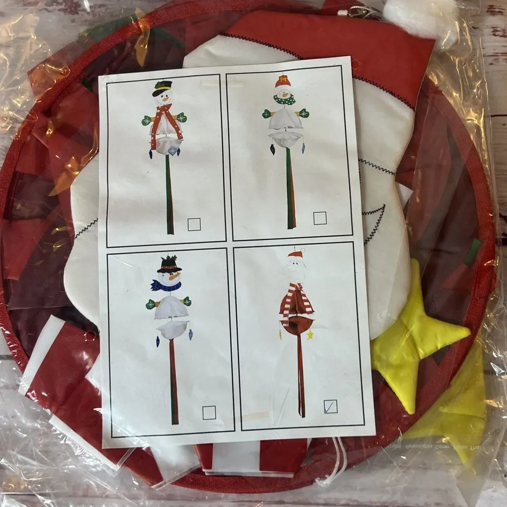 New 3 Hanging Santa Wind Spinners Christmas Holiday Outdoor Decorations Colorful